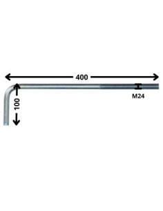 Hook Machine long length M24X400 Thread Length: 150 Zinc... 2