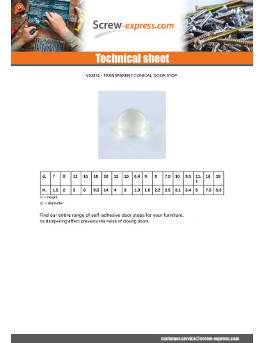 1 x Dome Self-Adhesive Bumper 9.5X5.4