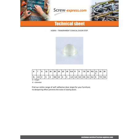 1 x Dome Self-Adhesive Bumper 9.5X5.4