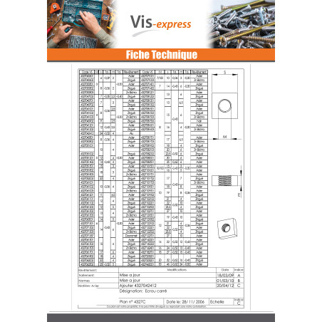 1 x Square Nut M3 8X8X1.6 Zinc Plated