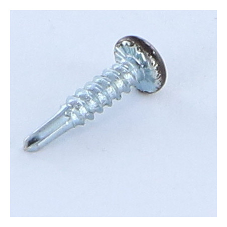 1 x Self Drilling Cylindrical Button Head Phillips 2.9X13 Sheet Metal Thread Zinc Plated Ral8019/Grey Brown