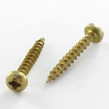 1 x Chipboard Screw Round Head Pozi 4X45 Yellow Zinc