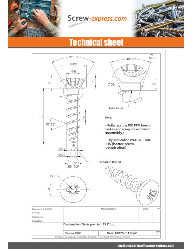 1 x Chipboard Screw Premium Round Head Pozi PZ2...