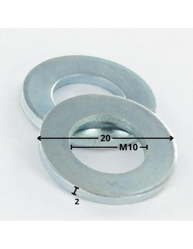 1 x Washer Flat M10X20X2 Zinc Plated
