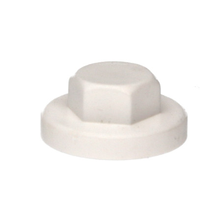 1 x Plastic cap Screw Diameter 6.3 Flat 10 Ral9010/Pure White