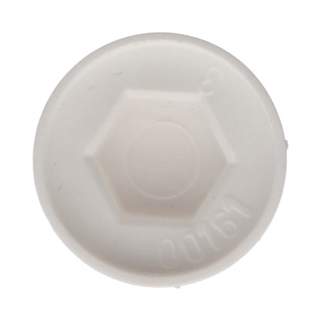 1 x Plastic cap Screw Diameter 6.3 Flat 10 Ral9010/Pure White