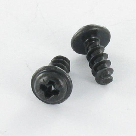 1 x Screw For Plastic Mushroom Pozi PZ2 4X10 Black Zinc Plated