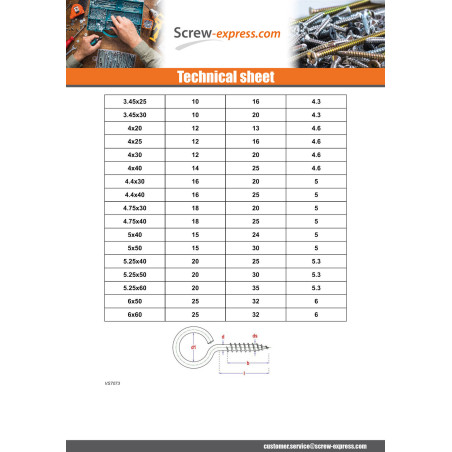 1 x Piton Wood 6X40 Eye 25 Zinc Plated
