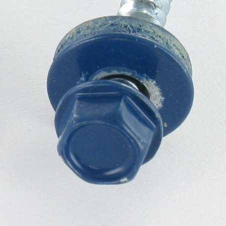 1 x Self Drilling Hexagonal Head 4.8X35 Neoprene Bonded Sealing Washer Epdm Zinc Plated Ral5001/Green Blue