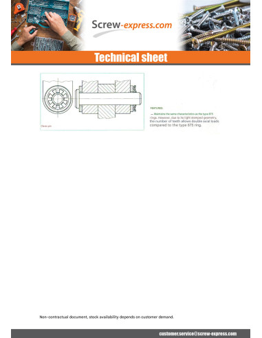 1 x Retaining Rings SELF LOCKING Diameter 5 Steel