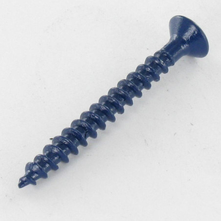 1 x Chipboard Screw Pan Countersunk Head Pozi 2 4X40 Zinc Plated LAQ RAL5003 BL