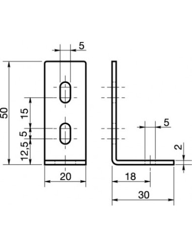 1 x Bracket Adjustment 30X50X20 3 Hole Zinc Plated