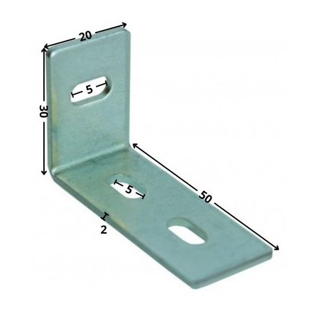 1 x Bracket Adjustment 30X50X20 3 Hole Zinc Plated