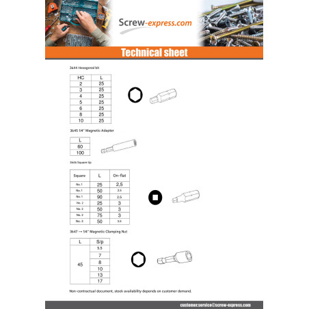 1 x Bit Security Screw HC+TETON M6 Hexagon Socket 4