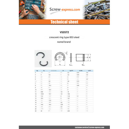 1 x Rings INCREASING 10 Type 853 Steel