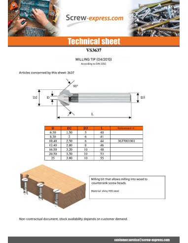 1 x Milling tip 10.40X44