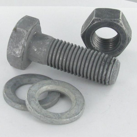 50 x Bolt With Nut HR high resistance M14X50 2 Washer Class 10.9 Hot Dip Galvanized