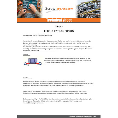 1 x Nut Twolok Cs M5 Washer M5X12.2X5.7 Zinc Plated