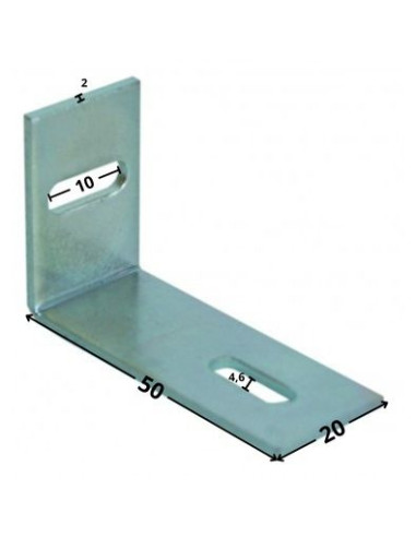 1 x Bracket ADJUSTABLE 32X50X20 2 Hole Zinc Plated