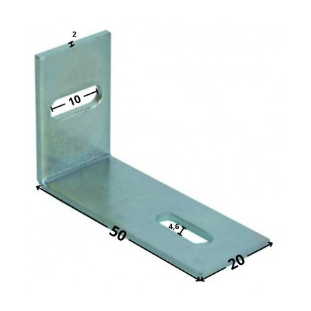 1 x Bracket ADJUSTABLE 32X50X20 2 Hole Zinc Plated