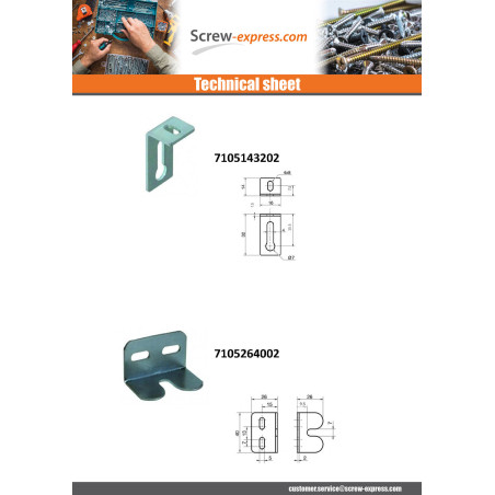 1 x Bracket ADJUSTABLE 32X50X20 2 Hole Zinc Plated