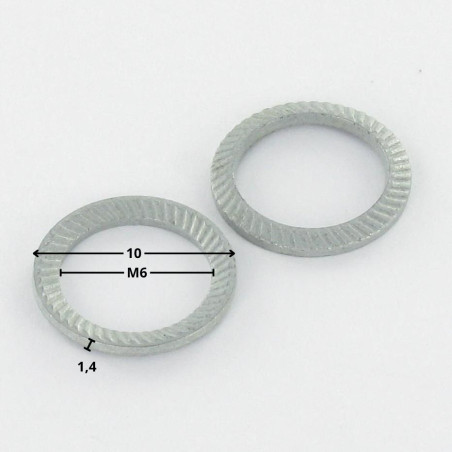 1 x Washer SCHNORR VS M6X10X1.4 461400 Zinc Plated