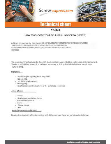 1 x Self Drilling Countersunk Head Phillips...