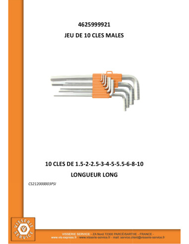 1 x GAME 10 KEYS MALES Hexagon Socket 1.5 For...