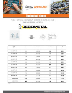 Rivet Nuts Flat Head M3X9 ACPC20 2