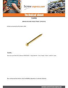 Kg of nails Brass Round Head 1.5X12 number 10 2