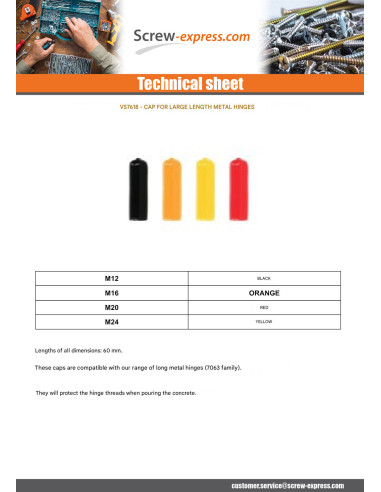 1 x Cap Linch Pin Hook Machine M16 ORANGE