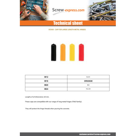 1 x Cap Linch Pin Hook Machine M16 ORANGE