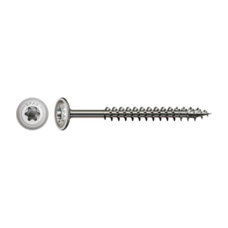 1 x Spax Carpenter Screw Disc Head Stainless Steel A2 8X80 Full Thread T40