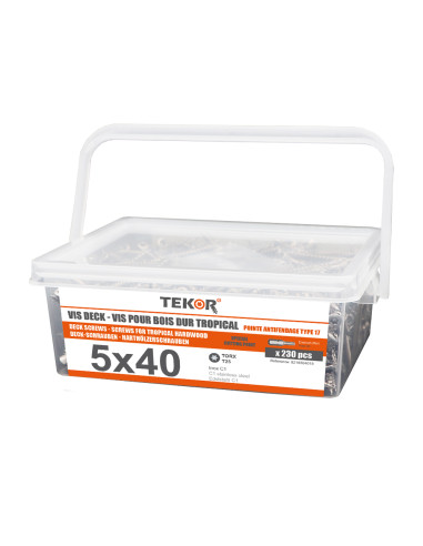 1 x Bucket of 230 Decking Screw TEKOR 5X40 cut...