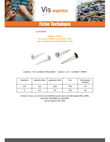 1 x Rsd Csk Woodscrews Bonded Sealing Washer...