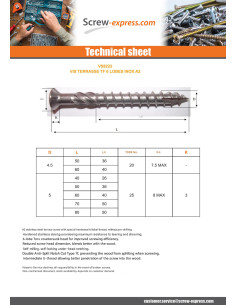 Decking Screw Countersunk Head With Serration T25 5X50... 2