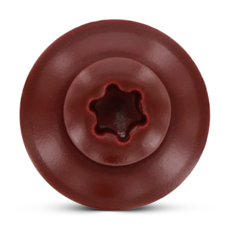1 x Rsd Csk Woodscrews Bonded Sealing Washer Pan Countersunk Head T20 Stainless Steel A2 Ral3009/Oxide Red 4.5X60 Neoprene