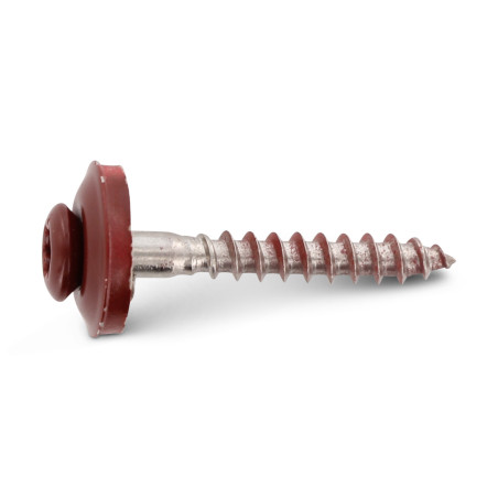 1 x Rsd Csk Woodscrews Bonded Sealing Washer Pan Countersunk Head T20 Stainless Steel A2 Ral3009/Oxide Red 4.5X60 Neoprene