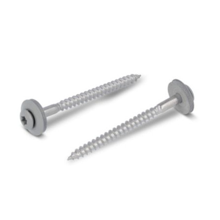 1 x Rsd Csk Woodscrews Bonded Sealing Washer Pan Countersunk Head T20 Stainless Steel A2 RAL7030 4.5X60 Neoprene Bonded