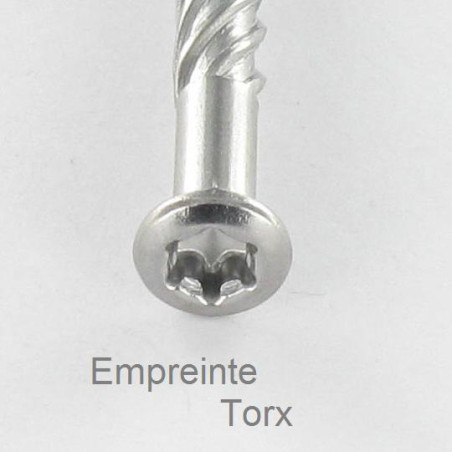 1 x Decking Screw TEKOR Pan Countersunk Head T15 4X50 cut Type 17 Drilling Point Stainless Steel Stainless Steel C1 AISI