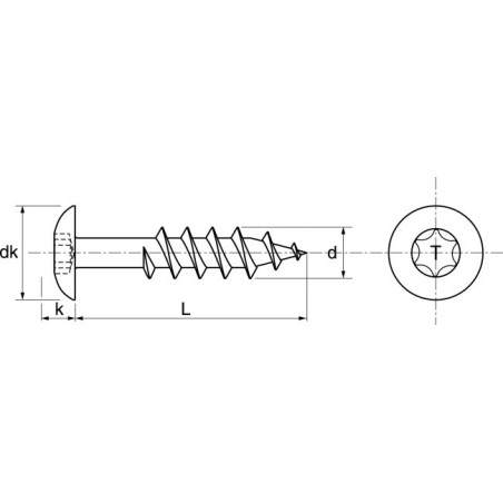 1 x Head Facade Screws T20 5.5X35 Head Diameter: 12.3 Stainless Steel A2