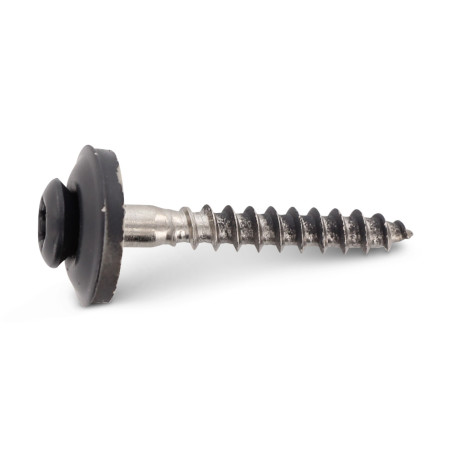 1 x Rsd Csk Woodscrews Bonded Sealing Washer Pan Countersunk Head T20 Stainless Steel A2 Ral7016/Anthracite Grey 4.5X25