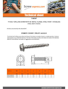 Self Drilling Bimetal Hexagonal Head Flange Drill long... 2