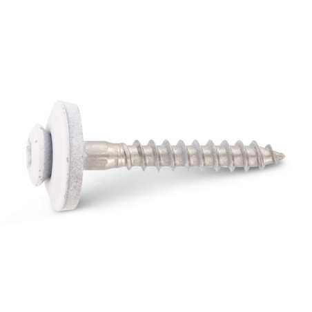 1 x Rsd Csk Woodscrews Bonded Sealing Washer Pan Countersunk Head T20 Stainless Steel A2 Ral9010/Pure White 4.5X60