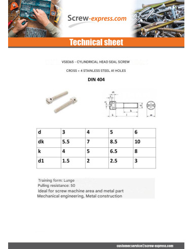 1 x Machine Screw Pan Head With Hole In Cross 4...