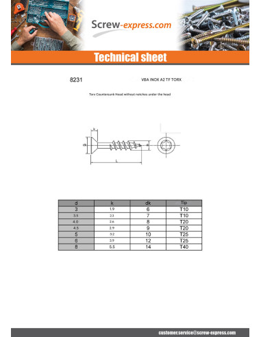 1 x Chipboard Screw Stainless Steel A2...