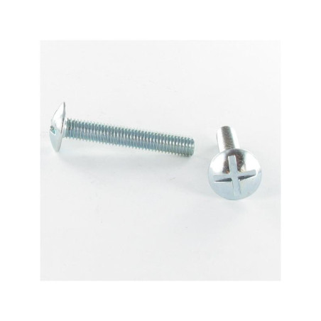 1 x Screw Mushroom Slotted In Cross M4X20 Full Thread Stainless Steel A2