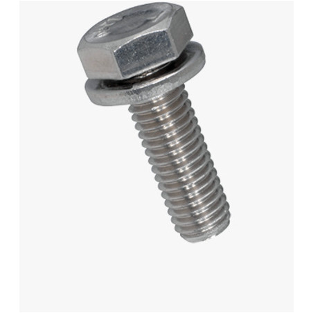1 x Machine Screw Hexagonal Head Full Thread With RD IMP M5X16 Stainless Steel A2
