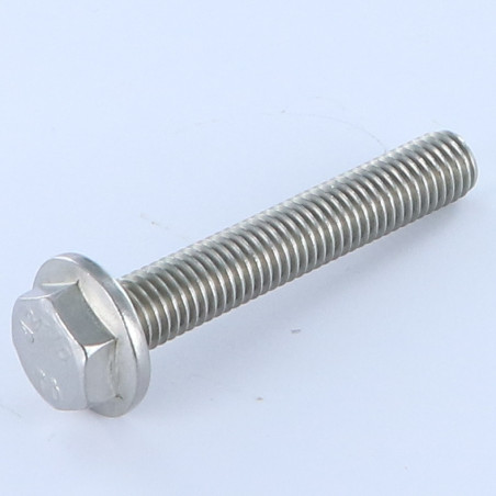 1 x Machine Screw Hexagonal Head Flanche Without Serration M8X40 Stainless Steel A2