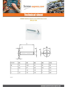 Screw Mushroom Slotted In Cross M6X10 Full Thread... 2